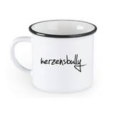 Jonny's Keramiktasse im Emaillelook "Herzensbully"
